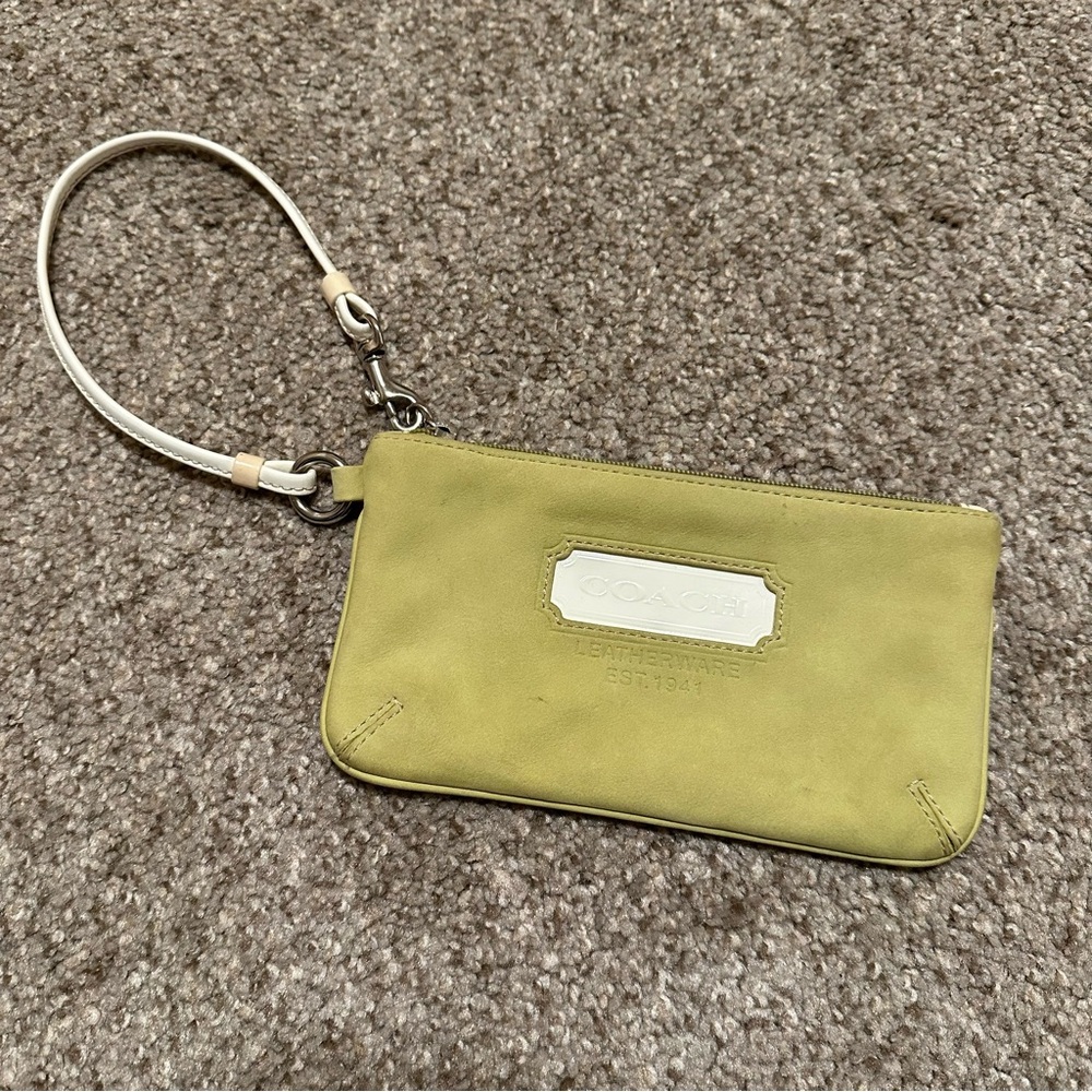 Coach Lime Green Wristlet